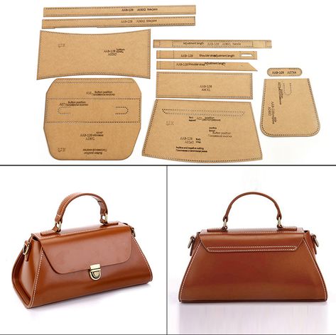 DIY Handmade Leather Kraft Paper Special Design Stencil Shoulder Bag Messenger Bag Handbag Drawing Paper Pattern Mould|Leathercraft Tool Sets| - AliExpress Simple Leather Bag, Clutch Bag Pattern, Mens Tote Bag, Handbag Diy, Leather Handbag Patterns, Leather Craft Patterns, Leather Bag Pattern, Leather Diy Crafts, Diy Handbag