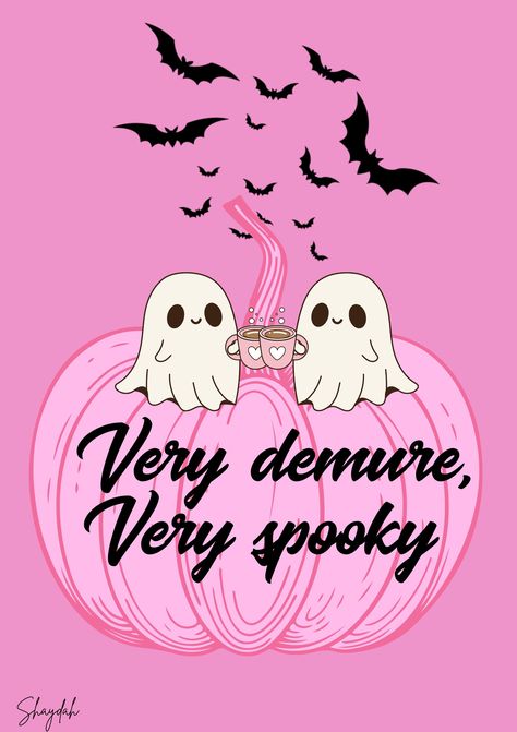 Cute Halloween Drawings, Halloween Wallpaper Cute, Wall Art Funny, Bow Wallpaper, Pink Pumpkin, Wall Art Pink, Funny Wall Art, Halloween Wallpaper Iphone, Halloween Wall Art