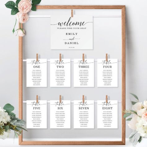 $1.35 | Minimal Elegance Table Numbers Seating Chart #table numbers, table number, wedding, table, wedding table, table decor, seating chart, wedding seating chart, minimal elegance, elegant classic sophisticated Wedding Table Assignments, Table Assignments, Seating Sign, Seating Chart Template, Seating Cards, Love Pizza, Welcome To Our Wedding, Seating Plan, Seating Chart Wedding