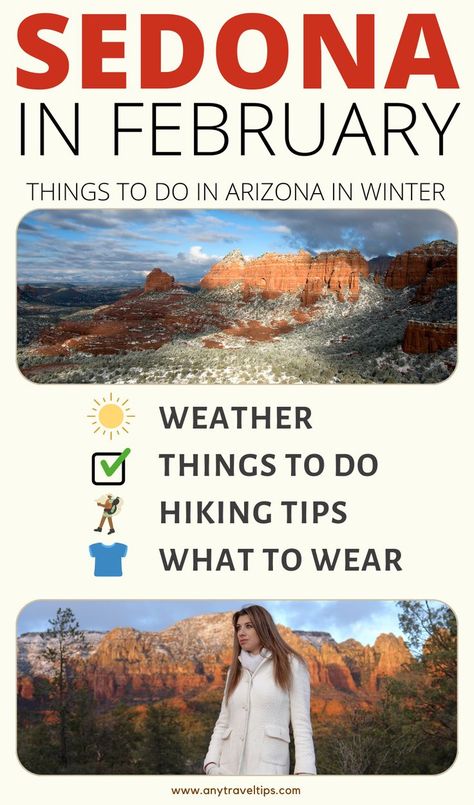 Sedona Hiking Outfit, Arizona Travel Outfits, Grand Canyon Outfit, Sedona Things To Do, Sedona Arizona Vacation, February Weather, Sedona Arizona Travel, Things To Do In Arizona, Arizona Winter