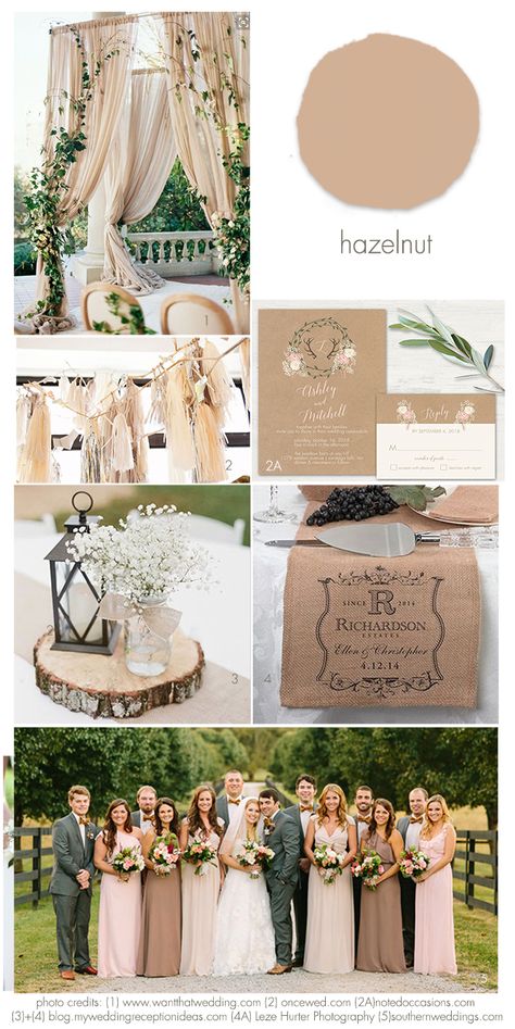 Hazelnut 2017 Wedding Idea Inspirations Wedding Brown Theme, Tan Wedding Theme, Brown Wedding Themes, Taupe Wedding, Winter Wedding Planning, Neutral Wedding Colors, Tan Wedding, March Wedding, Beige Wedding