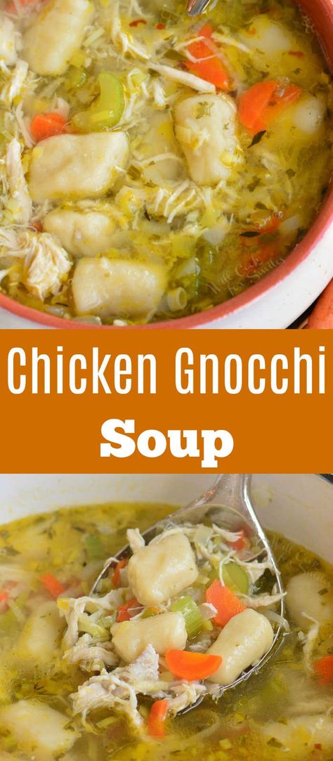 Caprese Chicken Gnocchi Soup, Light Supper Ideas, Soup Gnocchi, Soup With Gnocchi, November Recipes, Chicken Gnocchi Soup Recipe, Gnocchi Recipes Soup, Gnocchi Dishes, Pasta E Fagioli Soup