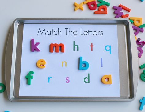 Letter Magnets - Activities For Preschool and Kindergarten - No Time For Flash Cards Preschool Language Arts Activities, Letter Magnets, Preschool Language Arts, Magnet Activities, Literacy Activities Preschool, Letter Recognition Activities, Preschool Language, Early Literacy Activities, Homeschool Preschool Activities