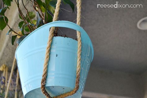 Hanging Basket Tutorial Step 2 by reesedixon, via Flickr Hanging Basket Diy, Diy Hanging Baskets, Hanging Basket Stand, Hanging Baskets Diy, Baskets Diy, Old Wicker, Indoor Oasis, Hanging Herb Garden, Prayer Garden