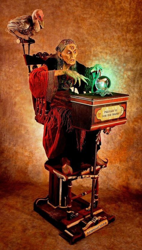 'MADAM ORBA' by Thomas Kuebler. Vintage Fortune Teller, Cirque Vintage, Ooak Art Doll, Fortune Telling, Fortune Teller, Creepy Dolls, Second Child, Dracula, Halloween Art