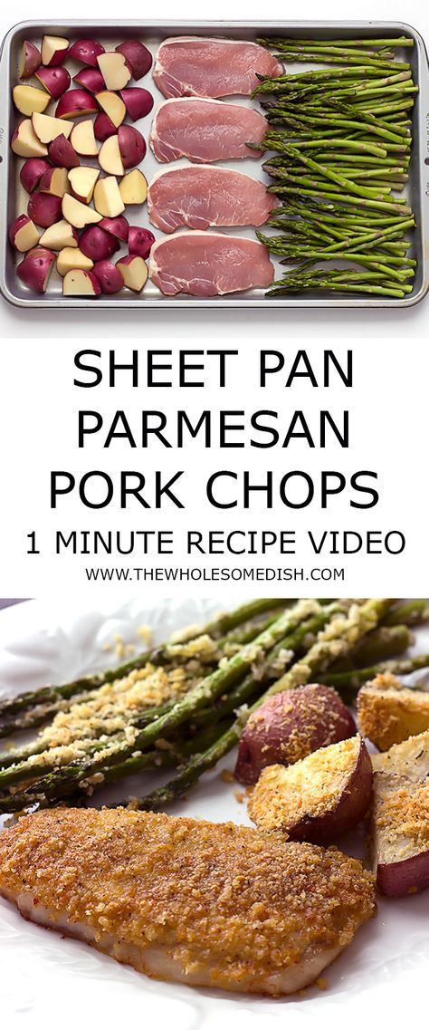 Watch this short video for my Sheet Pan Baked Pork Chops Potatoes & Asparagus recipe Thick Pork Chop Recipes, Recipes With Asparagus, Quick Asparagus, Potato And Asparagus Recipe, Pork Chops Potatoes, Potatoes Asparagus, Surimi Recipes, Crohns Recipes, Ciroc Recipes