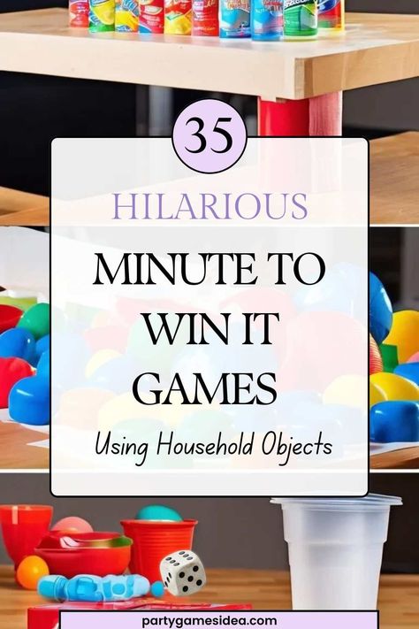 Minute To Win It Games Using Household Objects, offering a convenient and cost-effective way to bring fun and laughter to any gathering. Minute To Win It Games For Seniors, Minute To Win It Games For Families, Minute To Win It Games For Teens, Minute To Win It Games For Adults, Games Ideas For Adults, Challenge For Teens, Funny Games For Kids, Party Games Ideas, Family Games Indoor