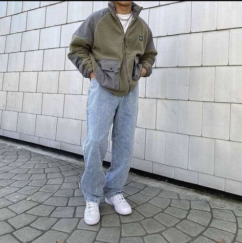 Cold Winter Outfits Men, 90s Male Fashion, Winter Outfits Men Streetwear, Cold Winter Outfits, Mens Sweat Suits, Workwear Outfits, Male Outfit, Outfits Men Streetwear, Fleece Outfit