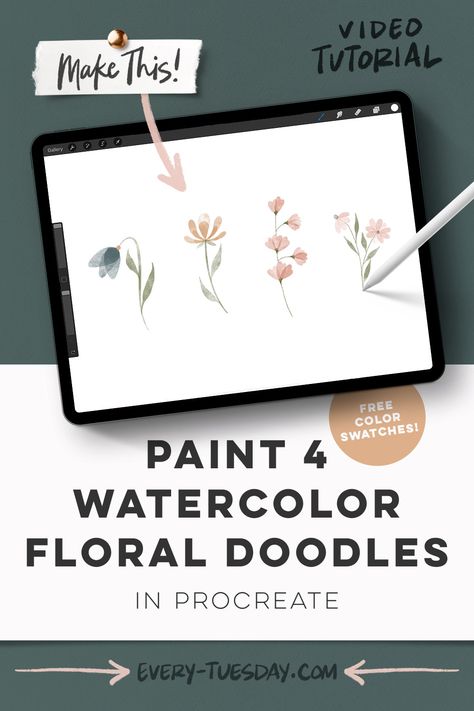 Watercolor Art In Procreate, How To Watercolor In Procreate, Watercolor Art For Beginners Procreate, Watercolor Procreate Brush, Watercolor In Procreate, Watercolor On Procreate, How To Paint In Procreate, Watercolor Flowers Procreate, Watercolor Digital Illustration