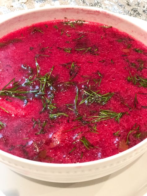 Delicious Polish Beet Soup - My Momma Red Borscht Recipe · Just That Perfect Piece Beet Soup Recipes Polish, Polish Borscht Soup, Easy Borscht Soup Recipe, Beet Soup Recipes Borscht, Polish Borscht Soup Recipe, Best Borscht Soup Recipe, Beet Borscht Soup, Polish Beet Soup, Red Borscht