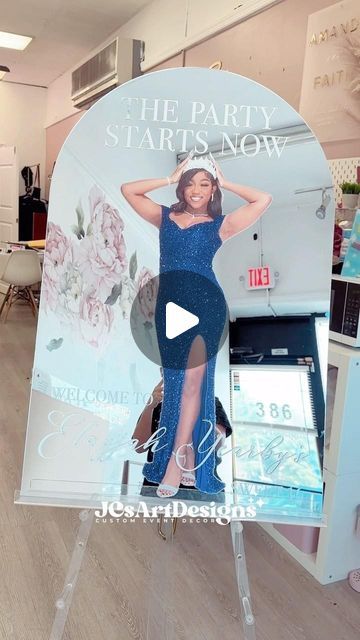 JCsArtDesigns Acrylic Event Signage | Jessenia Cosme on Instagram: "Our MIA BELLA sign is the hot ticket for all Sweet 16’s and Quinceañera’s this year!

Greet your guests with an absolutely stunning JC welcome sign featuring the beautiful guest of honor. 

Your choice photo & wording. Can be printed on Silver mirror, Rose Gold Mirror, or Gold Mirrored acrylic.

Size shown: 24” x 36” 

Shipping available anywhere in the U.S. 📦

No party is a party without the JC touch 🪄

Comment “MIA BELLA” to be DM’d a link to order today 

#sweet16photoshoot #sweet16ideas #sweet16partyideas #quinceañera #quinceañeras #batmitzvahparty #batmitzvahdecor #barmitzvahdecor #barmitzvahparty #barmitzvahideas" Sweet 16 Mirror Sign, Sweet 16 Sign In Ideas, Sweet 16 Sign, Bar Mitzvah Party, Bat Mitzvah Party, Mia Bella, Quinceanera Decorations, Mirrored Acrylic, Event Signage