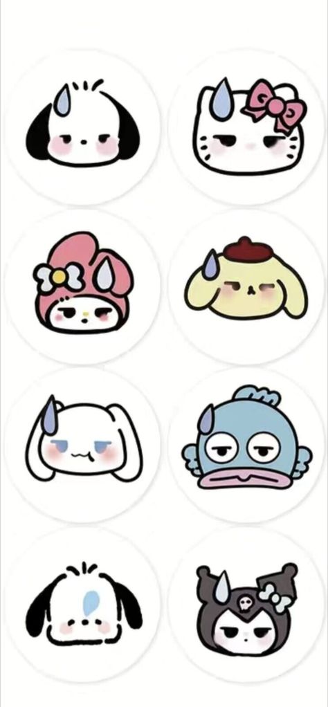 Cute Stickers Hello Kitty, Cute Things To Print Out For Your Room, Cute Stickers Sanrio, Aesthetic Stickers Drawings, Cute Stickers Drawings, Hello This Is Kitty, Stiker Sanrio, Inside Out Stickers, Thank You Sticker