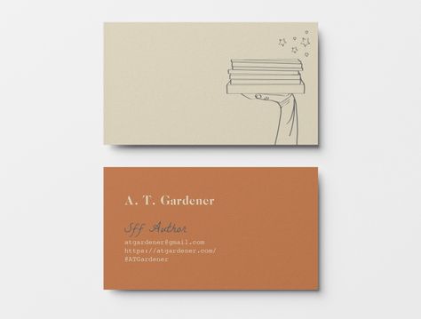 Bussiness Card Idea Design Art, Writer Business Cards, Author Business Cards, Book Business Card, Teacher Business Cards, Book Signing Event, Merchandise Ideas, Writing Business, Buisness Cards