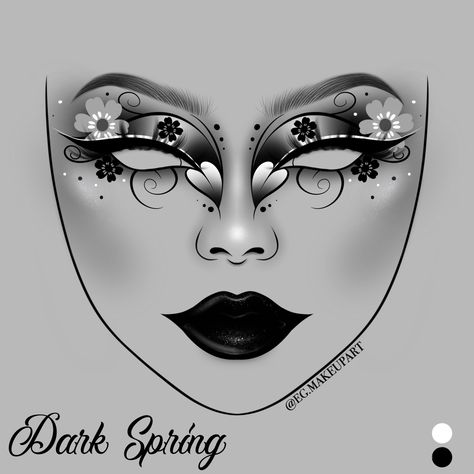 If you recreate this look please give credit where its due 🥹🫶✨ #egmakeupart #cutemakeuplooks #darkmakeup #darkinpso #goth #gothmakeup #blacklooks #spring #springflower #blackflower #black Goth Easter Makeup, Imvu Makeup, Extraordinary Makeup, Eyeliner Idea, Face Chat, Catwalk Makeup, Dark Spring, Eyeliner Ideas, Makeup Charts