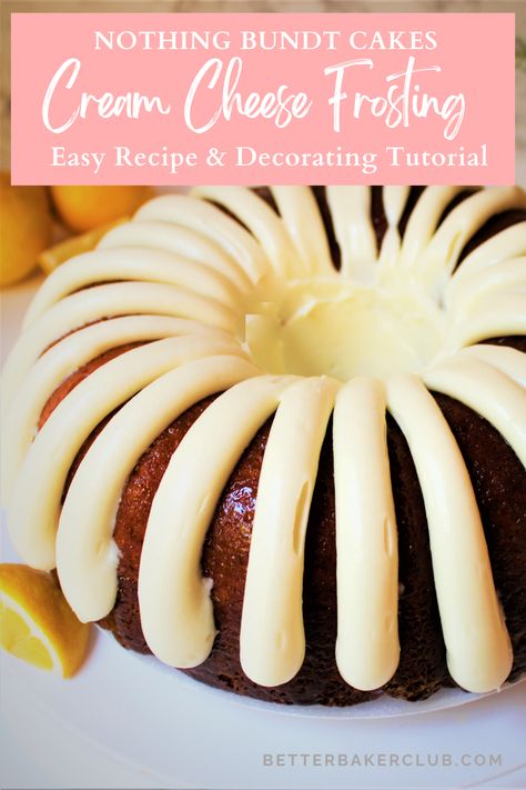 How to Frost Nothing Bundt Cakes Style + Frosting Recipe  - Better Baker Club Bundt Cake Icing Recipe, Nothing Bundt Cake Icing Recipe, Bundt Cake Icing, Bundt Cake Frosting Recipe, Bundt Cake Cream Cheese Frosting, Everything Bundt Cakes, Cake Icing Recipe, Bunt Cake Recipe, Mini Bundt Cakes Recipes