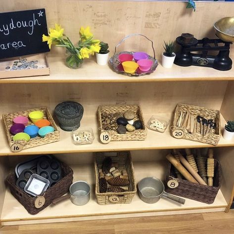 Creative Area Eyfs, Classroom Attendance Chart, Playdough Area, Eyfs Provision, Preschool Layout, Nursery 2024, Playdough Station, Beautiful Classroom, Neutral Classroom