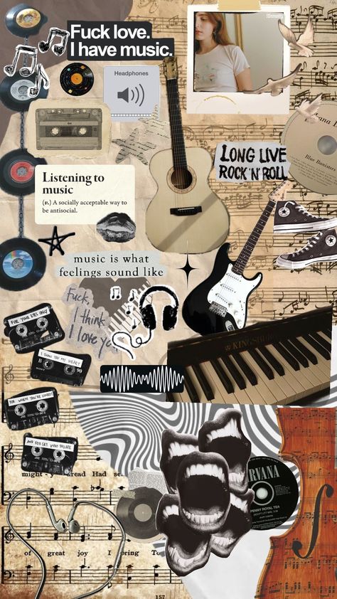 #music #musiclover #collage #wallpaper Music Collage Wallpaper, Collage Music, Royal Tea, Music Collage, Collage Wallpaper, For Your Eyes Only, Music Wallpaper, Listening To Music, Music Lovers