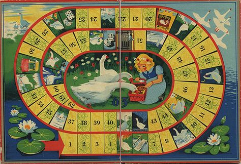 Ganzenbord - Vintage boardgame Moksha Patam, Fantasy Board Games, Vintage Board Game, Old Board Games, Weird Vintage, Board Game Design, Kids Illustration, Vintage Board Games, Miniature Printables