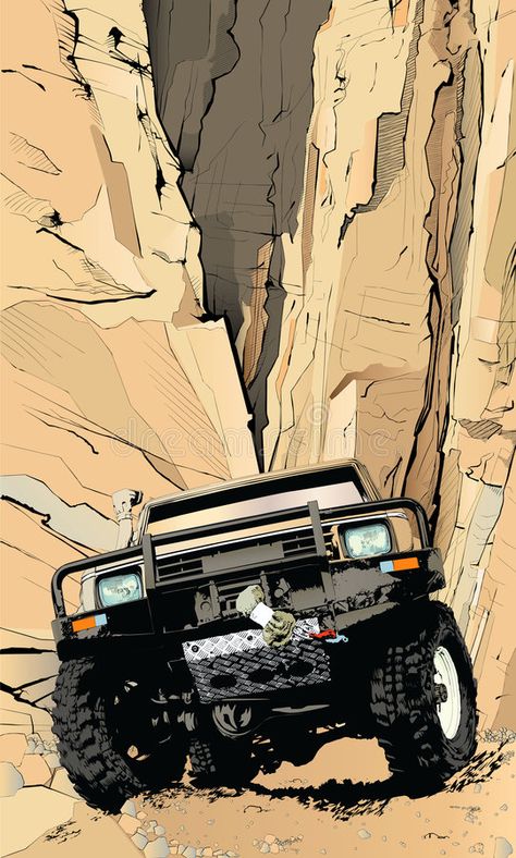 Four wheel car. Vector illustration of a four wheel car on a off road driving in #Sponsored , #AD, #Affiliate, #car, #driving, #road, #wheel Offroad Illustration, Off Road Wallpaper, Car Illustration Art, Jeep Illustration, Off Road Cars, Car Vector Illustration, Cars Vector, Driving Road, Best Off Road Vehicles