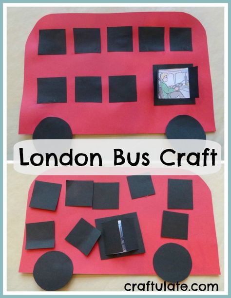 London Bus Craft, Around The World Crafts For Kids, Bus Craft, Bus Crafts, Around The World Theme, London With Kids, Travel Crafts, Transportation Theme, Budget Planer