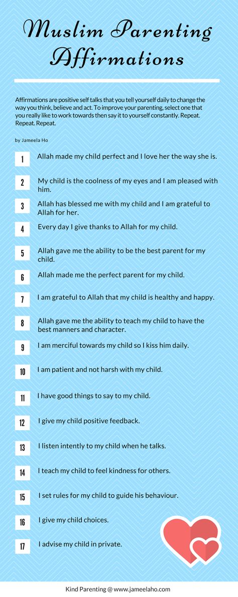 ILMA Education: Muslim Parenting Affirmations Infographic Muslim Affirmations, Muslim Apps, Islamic Affirmations, Islamic Parenting, Parenting Affirmations, Muslim Parenting, Islam Dua, Islamic Books For Kids, Islamic Education