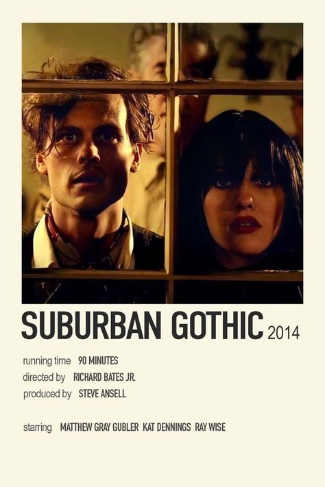 Minimalist Posters Movies And Series, Suburban Gothic Movie, Gothic Movies List, Suburban Gothic Aesthetic, Movies Date Outfit, Movie Outfits Date, Gothic Films, Couples Movies, Gothic Posters