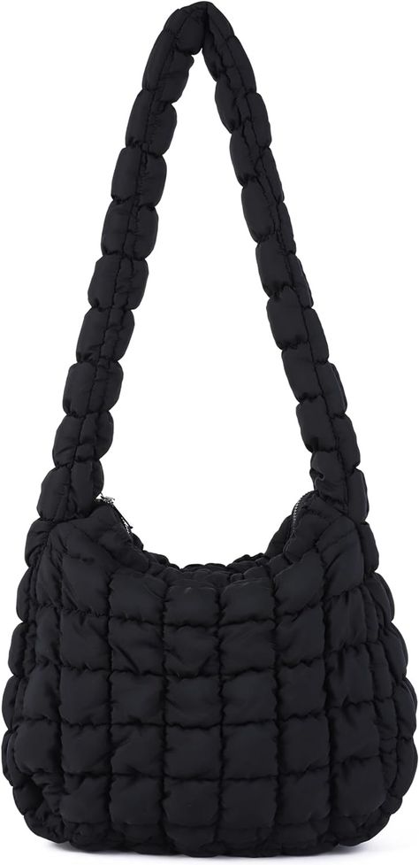 Amazon.com: Rejolly Puffer Quilted Shoulder Bag for Women Puffy Bubble Tote Bag Lightweight Nylon Handbag Padded Soft Purse Black : Clothing, Shoes & Jewelry Green Clothing, Lightweight Handbags, Quilted Shoulder Bag, Pink Out, Nylon Handbag, Quilted Tote Bags, Quilted Totes, Black Clothing, Bubble Bag