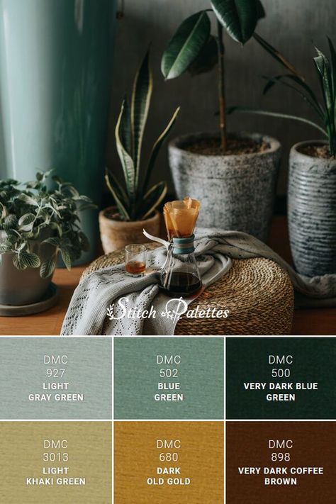 Dark Green And Brown Pallettes, Gold Green Color Scheme, Hunter Green Color Palette Living Room, Green Copper Palette, Green And Gold Color Palette Living Room, Dark Green House Color Palette, Green Blue Grey Brown Color Palette, Dark Green Blue Living Room, Green And Blue House Interior