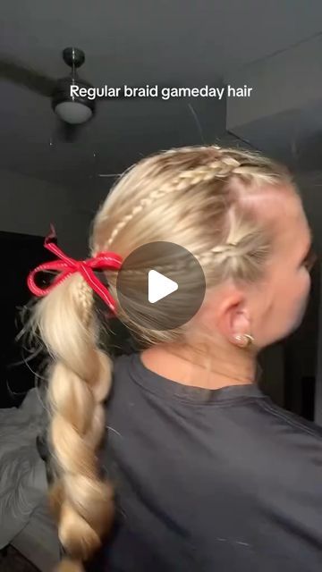 Payden Bordeau on Instagram: "Want fun gameday hair but don’t know how to french braid?! I got you! 
-
-
#gamedayhair #explore #softball #gameday #reels #softballhair #sportyhairstyles" Fun Softball Hairstyles, Easy Hairstyles For Softball, Easy Softball Hairstyles Simple, Easy Softball Hairstyles, Softball Game Day Hair, Cute Softball Hairstyles, Gameday Hair, How To French Braid, Softball Hair