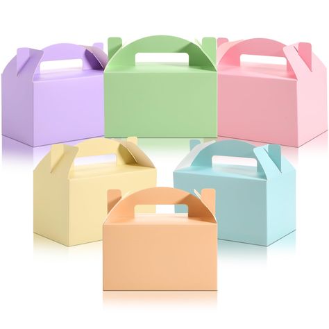 PRICES MAY VARY. Abundant Gift Wrapping Collection: enjoy easy and efficient gift wrapping with our well prepared package that includes 24 pieces of pastel treat boxes for desserts with handles; Presented in different colors, this set provides you with the versatility and convenience you desire for festive occasions or birthday celebrations Conveniently Sized to Cater for Your Gift Needs: these small gable boxes sport dimensions of approximately 6'' x 3.5'' x 3.5'', making them a nice choice for Care Bears Birthday Party, Care Bear Birthday, Disneyland Birthday, Easter Party Favor, Holiday Party Favors, Paper Candy, First Birthday Party Themes, Colorful Paper, Paper Boxes