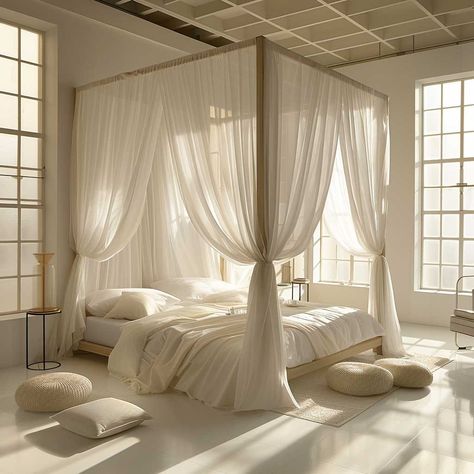 8+ Elegant White Bedroom Furniture Design Ideas for a Fresh Look • 333+ Art Images Canopy Bed Room Inspired, White Canopy Bedroom Ideas, Modern Princess Room, Elegant White Bedroom, White Upholstered Headboard, White Canopy Bed, Birthday 25, Princess Bedrooms, Decorate Ideas