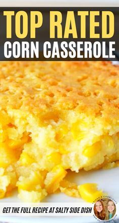 Thanksgiving Sides Recipes, Sweet Corn Casserole, Corn Recipes Side Dishes, Thanksgiving Food Sides, Corn Casserole Recipe, Corn Dishes, Sides Recipes, Best Thanksgiving Recipes, Thanksgiving Menu Ideas