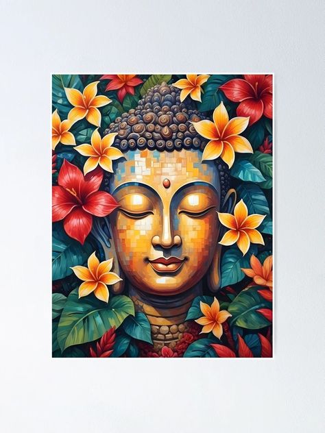 "Colorful Vibrant Abstract Buddha Modern Pixel Art" Poster for Sale by Dev-Ang | Redbubble Pixel Art Poster, Abstract Buddha, Buddha Painting Canvas, Buddha Wall Art, Buddha Painting, Cute Canvas Paintings, Cute Canvas, Buddha Art, Painting Canvas