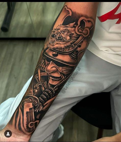 Upper Arm Tattoos For Guys, Japanese Hand Tattoos, Samurai Tattoo Sleeve, Japanese Tattoos For Men, Tiger Tattoo Sleeve, Half Sleeve Tattoos Forearm, Tato Naga, Wolf Tattoo Sleeve, Inner Forearm Tattoo