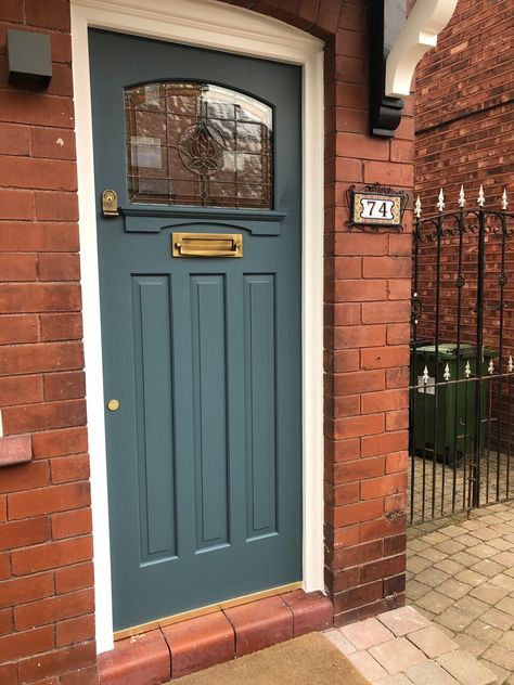 1930's front door - heaton moor - period home style (5) - Period Home Style 1930s Front Door, Front Doors Uk, External Front Doors, Exterior Door Colors, Traditional Front Doors, Front Door Styles, Period Home, Exterior Doors With Glass, 1930s House