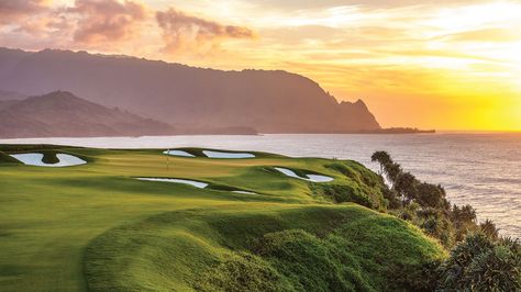 On Kauai, stunning golf course vistas abound: Travel Weekly Fairmont Chateau Whistler, Fairmont Mayakoba, Golf Vacations, Hanalei Bay, Best Golf Courses, Couples Vacation, Golf Trip, Golf Resort, Golf Cart