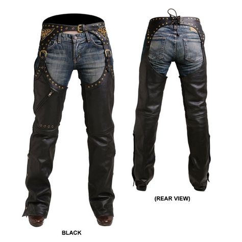 Really love these ones! Cowboy Reference, Cowboy Chaps, Harley Davidson Merchandise, Motorcycle Chaps, Cowboy Pants, Cowboy Aesthetic, Estilo Country, Leder Outfits, Cool Bike Accessories