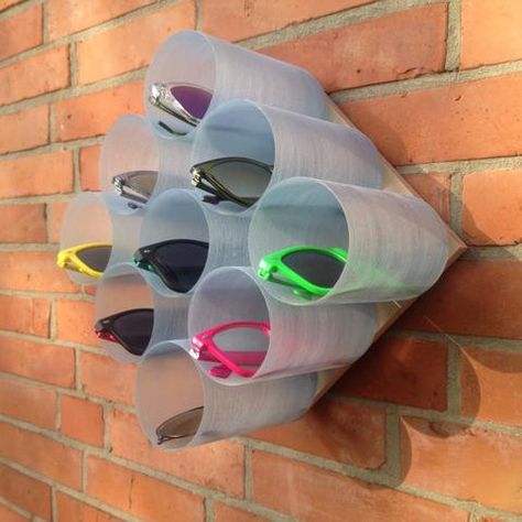 Glasses Shelf, Diy Sunglasses Holder, Sunglasses Storage Diy, Diy Sunglasses, Sunglasses Organizer, Sunglasses Display, Sunglasses Storage, Best Sunglasses, Sunglasses Holder