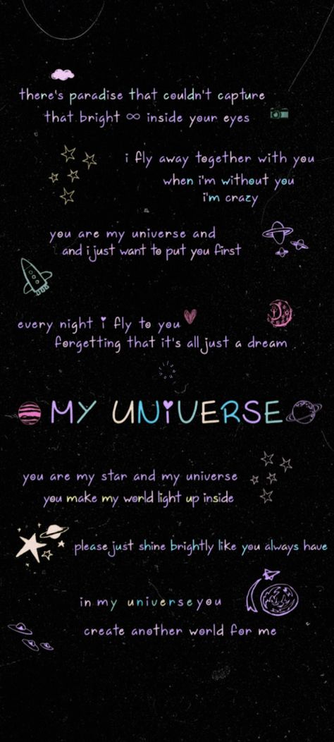 Bts Laptop Wallpaper, Dark Edit, Iphone Wallpaper Bts, Bakal Suami, Bts Lyrics, My Universe, Bts Lyrics Quotes, Bts Song Lyrics, Bts Backgrounds