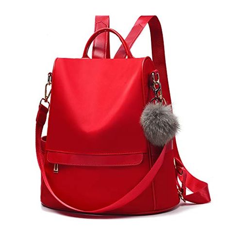 Lightweight Travel Backpack, Girl Oc, Mini Leather Backpack, School List, Shoulder Bags For School, Travel Backpacks, Trendy Backpacks, Red Backpack, Anti Theft Backpack