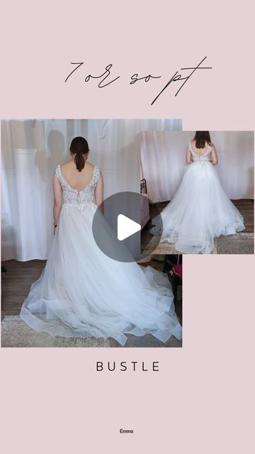 🌸Bridal & Formal Alterations🧵 | Seamstress | Toowoomba Qld on Instagram: "🌸This wedding dress was purchased from marketplace and already had about 3 bustle points so we matched the length of the existing ones and added another 7? Or so. Honestly I just kept going till it was all even without a train left. I would have preferred to make it all a bit higher but the bride had a hoop skirt rather than hemming it and there was a lotttt of fabric so in this instance the bustle was to bring it all up to manageable rather than all up to skimming the floor   🌸 White hooks hidden under the applique. Looped onto thread eyes.  What do you think?  Follow for more examples of bustles! If you'd like to learn more or book in, comment "bustle".   #bridalalterations #bridalsewing #bustle #howtosew #sewi A Line Bustle, Tulle Wedding Dress Bustle, Ballgown Bustle Wedding, Bustle For A Line Wedding Dress, Wedding Dress Train Bustle, Wedding Gown Bustle, Layered Wedding Dresses, Fluffy Wedding Dress, Bridal Alterations