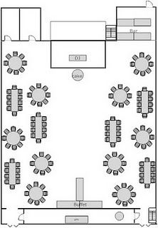 I kinda like the idea of mixing rectangular and circular tables. Fill whole reception area like this. Wedding Table Layouts Floor Plans, Wedding Floor Plan, Wedding Table Layouts, Wedding Reception Layout, Reception Layout, Wedding Reception Seating, Reception Seating, Reception Area, Tables And Chairs