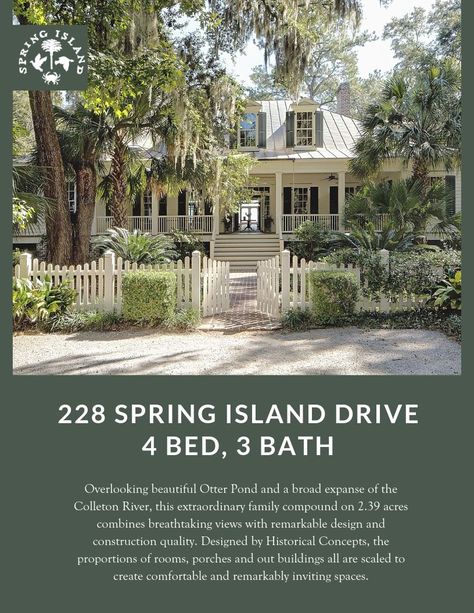 Charleston Low Country Homes, South Carolina Coastal Homes, Kiawah Island South Carolina Homes, Low Country Landscaping, Low Country Landscaping Ideas, Low Country Farmhouse, Low Country Decor, Lowcountry House, Low Country Homes Plans