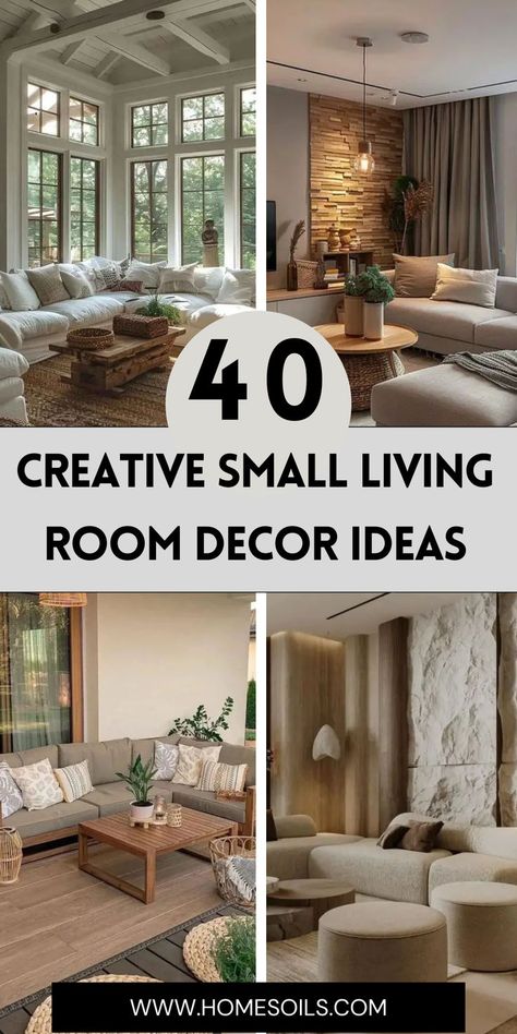 Explore 40 creative small living room decor ideas that maximize space while adding style and comfort! Visit our site for design inspiration and tips to make your cozy living area feel spacious and inviting! 2 Couches Small Living Room, Stage Small Living Room, Living Room Seating Small Space, Cozy Living Room On A Budget, Comfortable Small Living Room, Best Small Living Room Ideas, Small Family Room Design Cozy, Comfortable Home Decor Cozy Living, Cozy Narrow Living Room