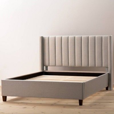 Fabric King Bedframe, Small Double Bed Headboard, Wingback Ottoman Bed, Vertical Tufted Bed, Modern Upholstered Bed Wood The Home Depot, Light Grey Queen Bed Frame, Bed Headboard Tufted, Ultra Set: Bed Frame + Headboard, Kingsize Bed Headboard