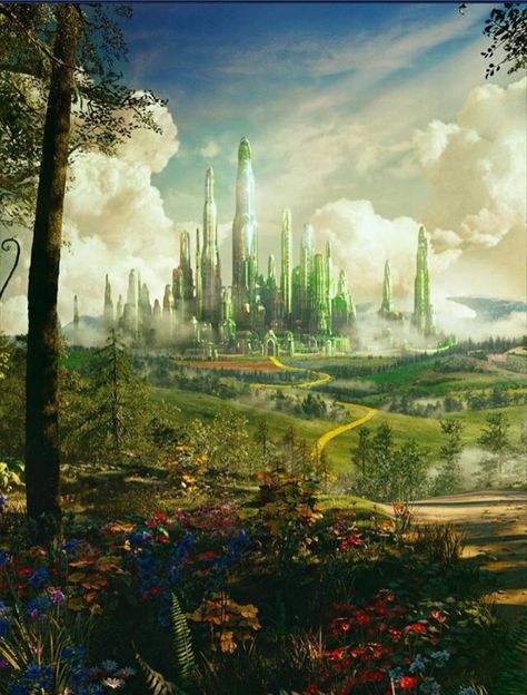 Emerald City Wizard Of Oz Castle Emerald City, Emerald City Art, Emerald City Aesthetic, Emerald City Wizard Of Oz, Wizard Of Oz Emerald City, Oz Aesthetic, Green Kingdom, The Emerald City, Wicked Musical