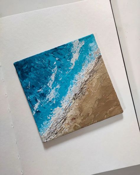 Beach painting, knife painting, textured painting, modelling paste, acrylic, canvas painting, decor diy Impasto Beach Painting, Beach Texture Painting, Pallette Knife Painting, Wall Staircase, Gallery Wall Staircase, Painting Knife, Wave Painting, Knife Art, Palette Knife Painting