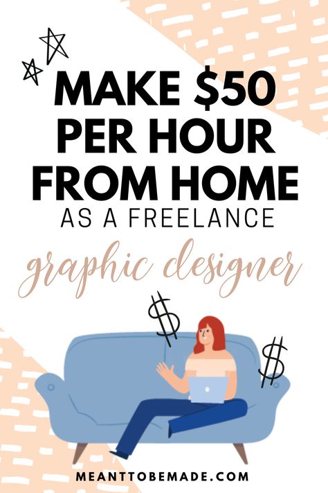 Learn how to make $50 per hour from home as a freelance graphic designer. If you love making graphics and would love some extra money doing it for other people then read on! Make Money As A Graphic Designer, Graphic Design Jobs From Home, Earn Money Graphic Design, Graphic Design Side Hustle, Freelance Graphic Designer Business Card, Selling Illustration, Easy Procreate Art, Graphic Design Freelance, Freelance Graphic Design Jobs