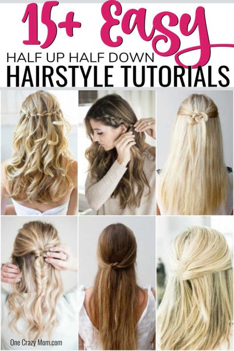 We have over 15 half up half down hairstyles that anyone can do including busy moms. These styles are easy to do and look put together and polished. Diy Hairstyles Long Hair Easy, Simple Half Down Hairstyles, Dance Hair Styles For Long Hair, Medium Hair Styles Half Up Half Down, Best Hairstyles For Photoshoot, Easy Down Hairstyles For Prom, Easy Diy Formal Hairstyles For Long Hair, Junior High Dance Hairstyles, Easy Hair For Formal Event