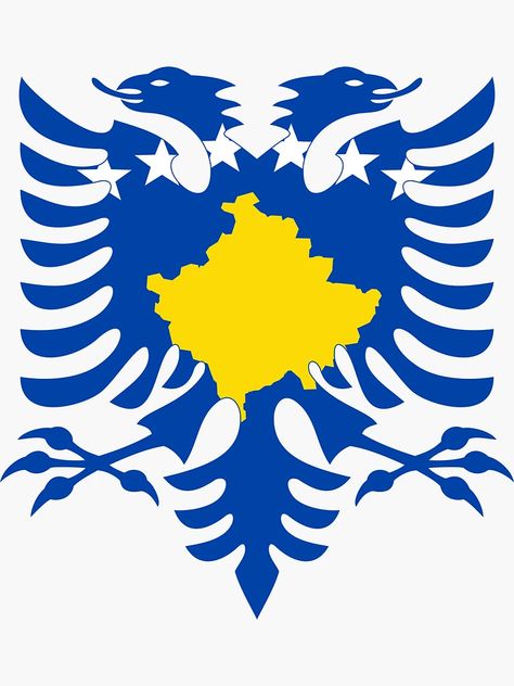 "Albania Kosovo flag united" Sticker by emeksedesign | Redbubble Vizatim Per 17 Shkurt, Kosovo Flag Drawing, 17 February Kosovo Drawing, Punime Per 17 Shkurt, 17 February Kosovo, Albania And Kosovo Flag, Kosovo Independence Day, Kosova Flag, Bosnia Flag